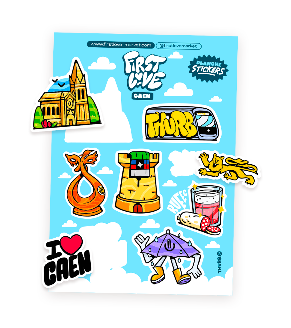 Planche stickers  A5  - CAEN