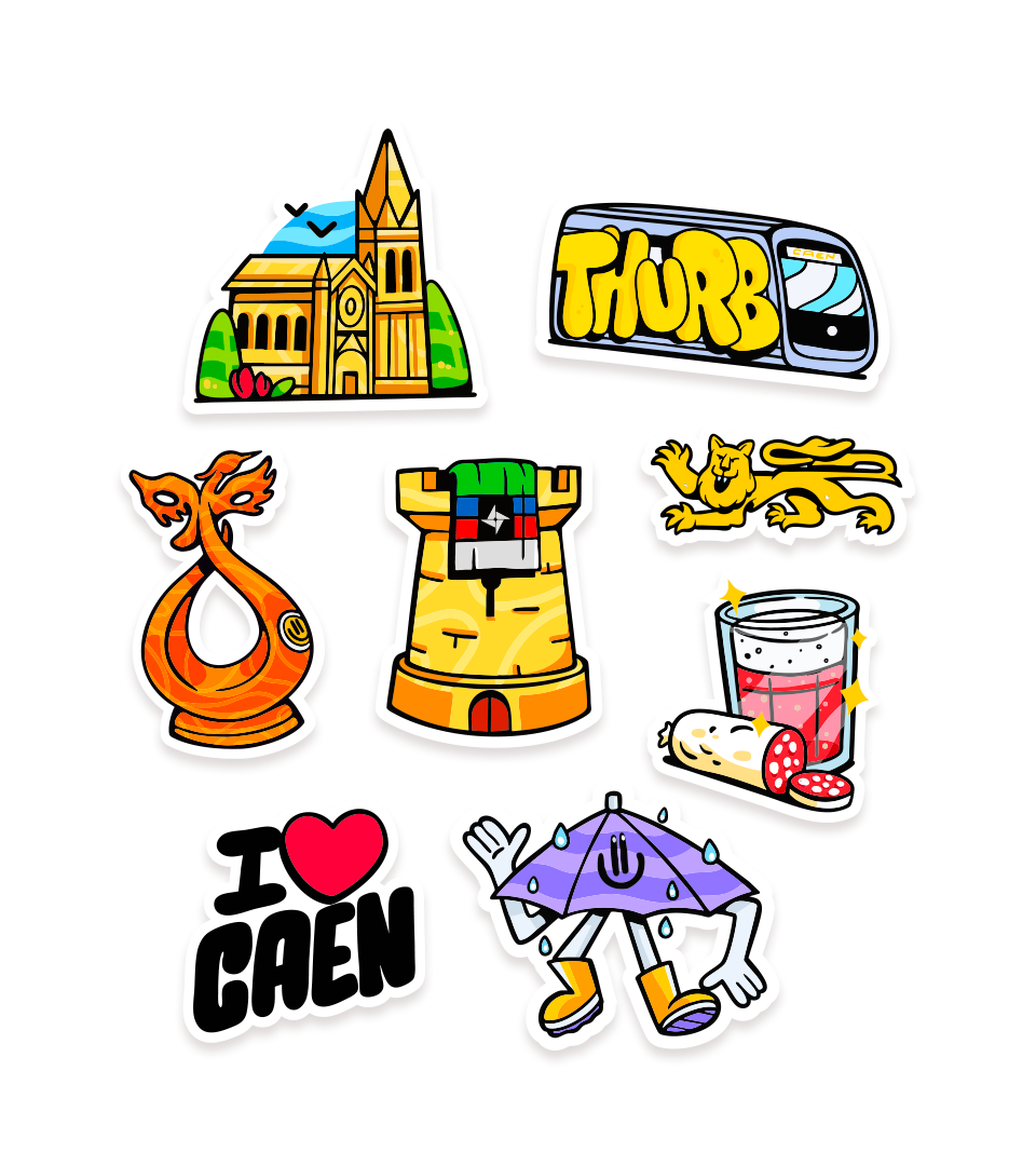 Planche stickers  A5  - CAEN